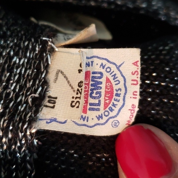 Vintage Back and Silver Jacket with Boa - Picture 6 of 9